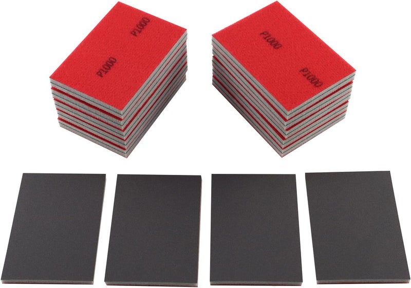 Langthering 24pcs 1000Grits Sanding Sponge, Wet and Dry 4"x3" Sanding Block, Reusable Sand Paper for Metal Wood Drywall Walls Stone Automotive Paint Plastic DIY (1000 Grits) - Image 1